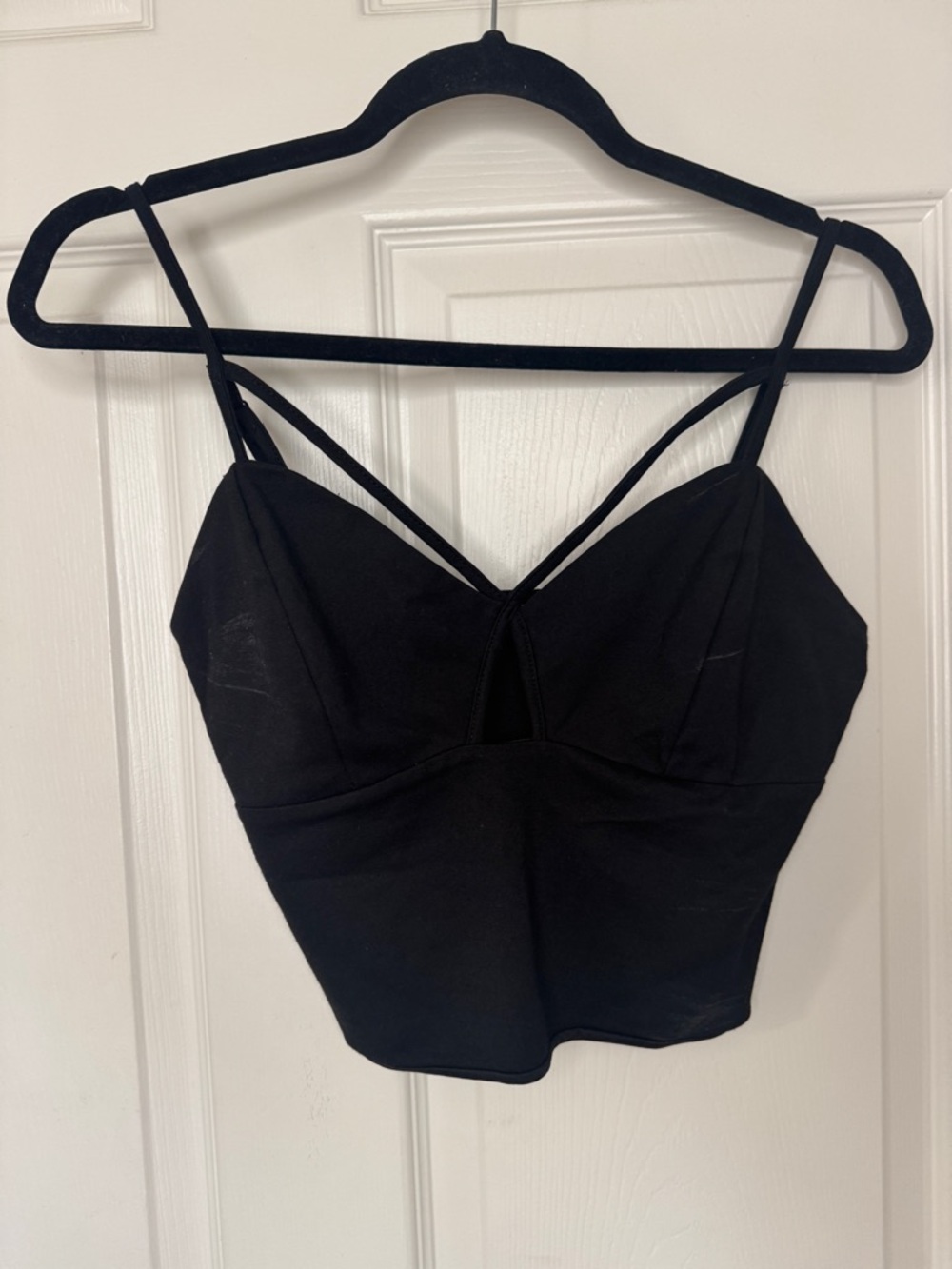 Black Strappy Cropped Camisole